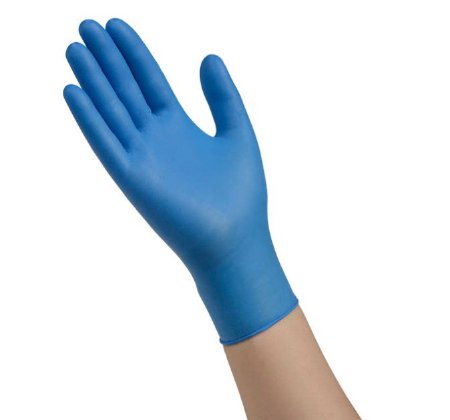 Picture of Exam Glove ESTEEM™ Tru-Blu™ Stretchy Nitrile X-Small NonSterile Nitrile Standard Cuff Length Micro-Textured Blue Chemo Tested8895NB