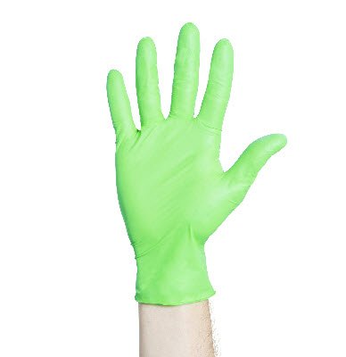 Picture of Exam Glove Flexaprene* Green Small NonSterile Chloroprene Standard Cuff Length Textured Fingertips Green Not Chemo Approved44793
