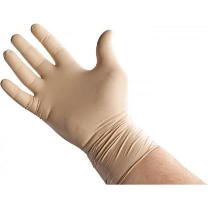 Picture of Exam Glove Bear Claw™ X-Large NonSterile Nitrile Extended Cuff Length Fully Textured Tan Not Chemo ApprovedZZ-0249