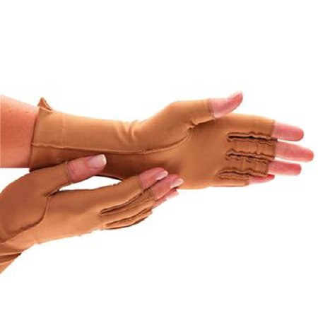 Picture of Compression Gloves Isotoner® Therapeutic Full Finger Medium Over-the-Wrist Hand Specific Pair Nylon / Spandex56304502