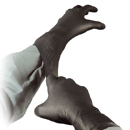 Picture of Exam Glove Black Talon® Large NonSterile Nitrile Extended Cuff Length Fully Textured Black Not Chemo Approved70-0003