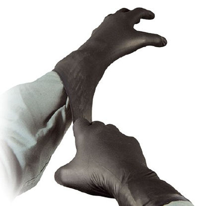 Picture of Exam Glove Black Talon® Large NonSterile Nitrile Extended Cuff Length Fully Textured Black Not Chemo Approved70-0003