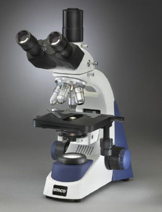 Picture of G380 Series Medical / Veterinary Practice Microscope Trinocular Head Achromat 4X, 10X, 40X, 100X 110 to 240V Mechanical StageG383