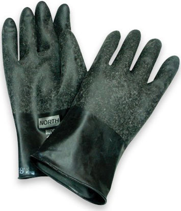 Picture of Utility Glove North™ Size 7 Butyl Rubber Black 11 Inch Beaded Cuff NonSterile113949A