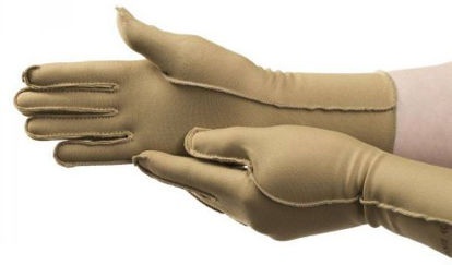 Picture of Compression Gloves Isotoner® Therapeutic Full Finger Small Over-the-Wrist Hand Specific Pair Nylon / Spandex56304501
