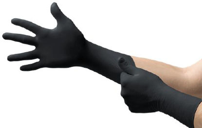 Picture of Exam Glove MICROFLEX® Large NonSterile Nitrile Extended Cuff Length Fully Textured Black Not Chemo Approved93862090