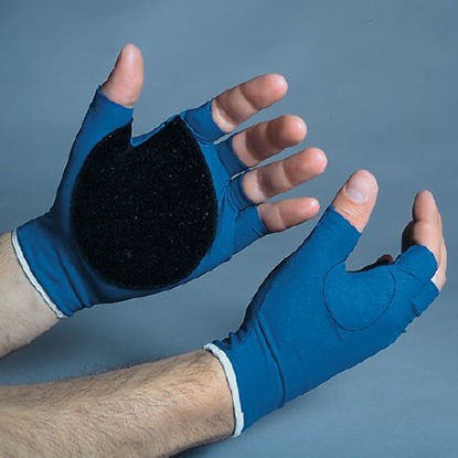 Picture of Impact Glove Ergotech Glove - Palm / Web Half Finger Small Blue Left HandER502LS-L-SML