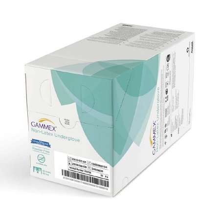 Picture of Surgical Glove GAMMEX® Non-Latex Underglove Size 6 Sterile Pair Polychloroprene Extended Cuff Length Smooth Green Chemo Tested340060060
