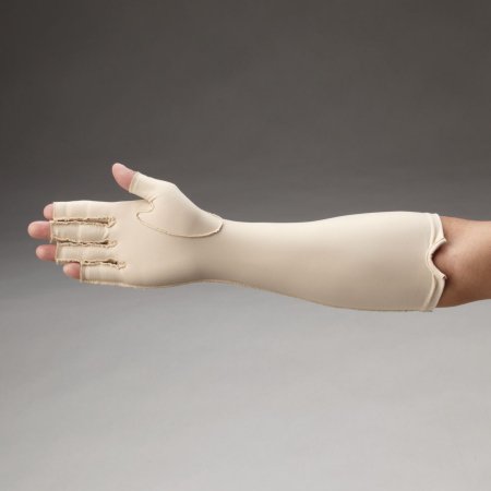 Picture of Compression Gloves Rolyan® Open Finger Small Forearm Length Right Hand Lycra® / Spandex081569243