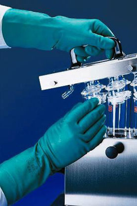 Picture of Utility Glove Sol-Vex™ Size 9 Flock Lined Dark Green 13 Inch Straight Cuff NonSterile11391139D