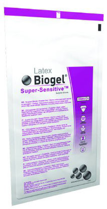 Picture of Surgical Glove Biogel® Super-Sensitive™ Size 6.5 Sterile Pair Latex Extended Cuff Length Smooth Straw Not Chemo Approved82565