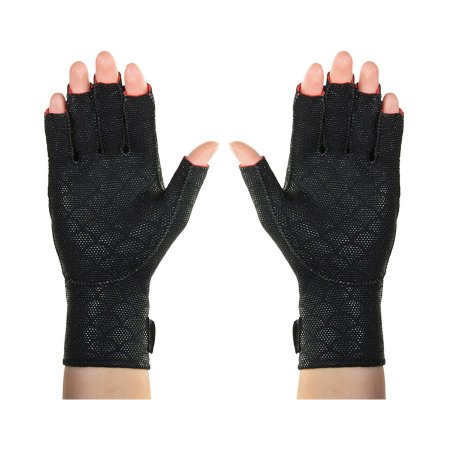 Picture of Arthritis Gloves Thermoskin® Open Finger Medium Over-the-Wrist Hand Specific Pair Fabric / Trioxon929334