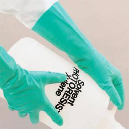 Picture of Utility Glove Stansolv® Size 7 Nitrile Green 13 Inch Straight Cuff NonSterile113927A