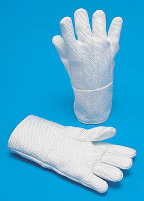 Picture of Heat Resistant Glove Steel Grip™ One Size Fits Most Glass Cloth / Wool White 14 Inch Gauntlet Cuff NonSterile19069576