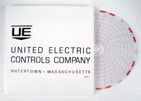 Picture of 7-Day Temperature Recording Chart Pressure Sensitive Paper 6 Inch Diameter Blue Grid7G00960831