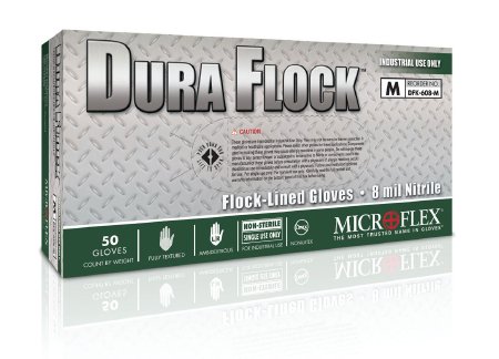 Picture of Utility Glove Dura Flock™ 2X-Large Flock Lined Green 10.6 Inch Beaded Cuff NonSterileDFK-608-XXL