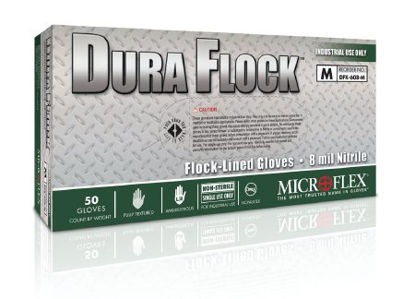 Picture of Utility Glove Dura Flock™ 2X-Large Flock Lined Green 10.6 Inch Beaded Cuff NonSterileDFK-608-XXL