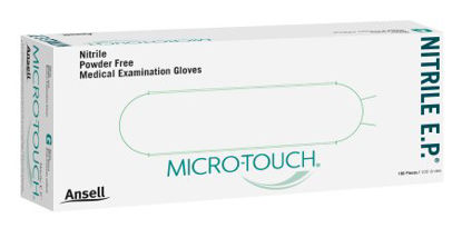Picture of Exam Glove Micro-Touch® Nitrile E.P. X-Large NonSterile Nitrile Extended Cuff Length Textured Fingertips Blue Chemo Tested6034054