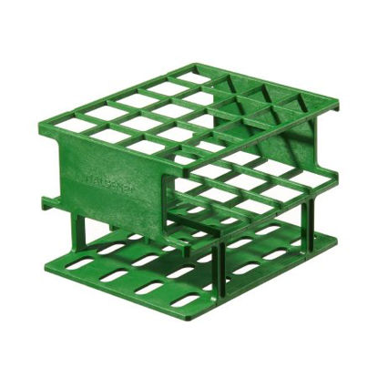 Picture of Centrifuge Tube / Test Tube Test Tube Rack Nalgene™ Unwire™ 40 Place 20 mm Tube Size Green 3-1/4 X 4 X 9-3/4 Inch5972-0420