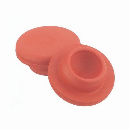 Picture of Wheaton® Bottle Stopper Rubber Flange-Style Red 20 mm X 2 cm For 1.3 cm I.D., 2 cm O.D. Mouth of Serum Bottles and Vials NonSterile0640611B