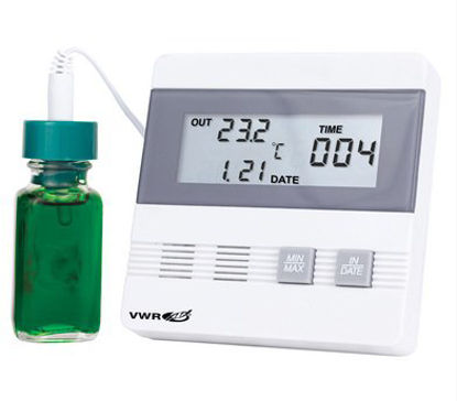 Picture of Digital Laboratory Thermometer VWR® Traceable® Fahrenheit / Celsius -40° to 176°F (-40° to 80°C) Vaccine Bottle Probe Door / Wall Mount Battery Operated89094-786