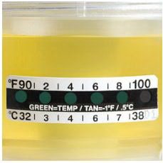 Picture of Liquid Crystal Thermometer Strips Accuracy ± 1°F For Drug Testing and Urine Collection Containers112215
