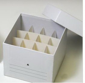 Picture of Cryo Storage Box Globe® Scientific 122 X 145 X 145 mm White Cardboard 16 Vial Capacity3099