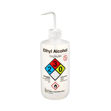 Picture of Safety Wash Bottle Nalgene™ Right-to-Know Ethyl Alcohol Label / Narrow Mouth LDPE / Polypropylene 500 mL (16 oz.)2425-0502