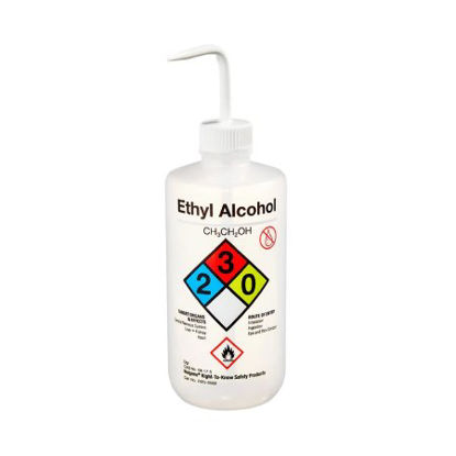 Picture of Safety Wash Bottle Nalgene™ Right-to-Know Ethyl Alcohol Label / Narrow Mouth LDPE / Polypropylene 500 mL (16 oz.)2425-0502