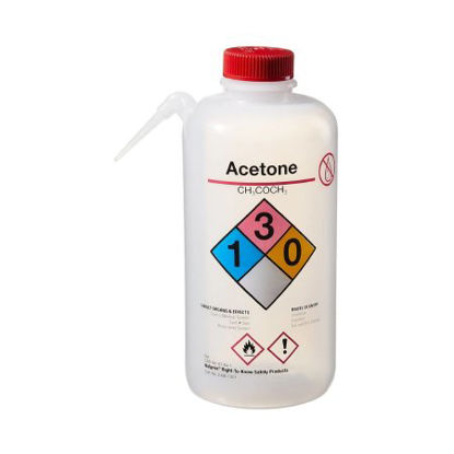 Picture of Safety Wash Bottle Nalgene™ Unitary™ Acetone Label / Vented LDPE / Polypropylene 1,000 mL (32 oz.)2436-1001