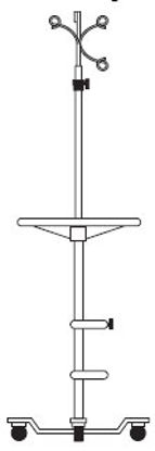 Picture of IV Stand Piggyback Hook Patient Pal® 4 Legs with Heavy-Duty Casters, Oxygen Cylinder PlatformN7515