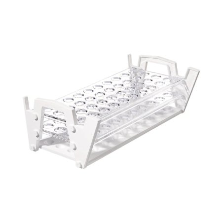 Picture of Slant Rack Test Tube Rack Nalgene™ 40 Place 15 to 16 mm Tube Size White 4-1/2 X 6 X 11 Inch5935-0016