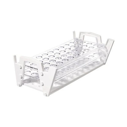Picture of Slant Rack Test Tube Rack Nalgene™ 40 Place 15 to 16 mm Tube Size White 4-1/2 X 6 X 11 Inch5935-0016