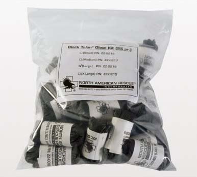 Picture of Exam Glove Black Talon® Large NonSterile Nitrile Extended Cuff Length Fully Textured Black Not Chemo ApprovedZZ-0216