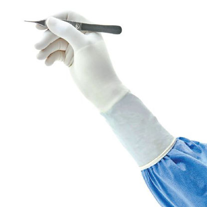 Picture of Surgical Glove PremierPro™ Size 6.5 Sterile Pair Polyisoprene Extended Cuff Length Micro-Textured White Chemo Tested43165