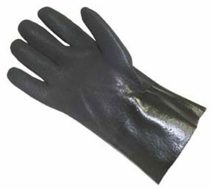 Picture of Chemical Protection Glove Fisherbrand™ One Size Fits Most PVC / Jersey Black 12 Inch Gauntlet Cuff NonSterile19046385