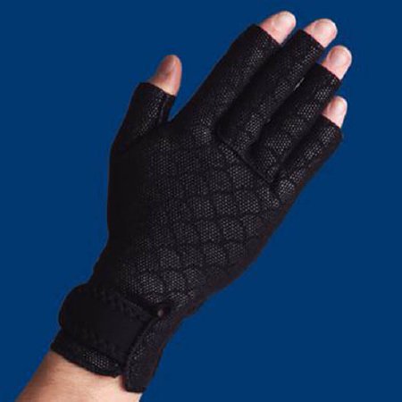 Picture of Arthritis Gloves Thermoskin® Open Finger X-Small Over-the-Wrist Hand Specific Pair Neoprene / Nylon / Polyester / Rubber Foam929332