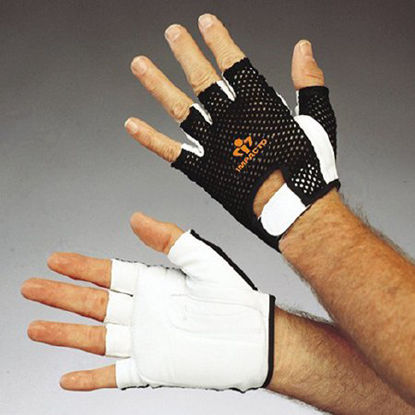 Picture of Impact Glove IMPACTO® Half Finger Medium Black / White Hand Specific Pair410-30-MED