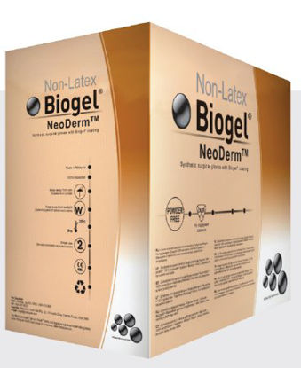Picture of Surgical Glove Biogel® NeoDerm® Size 5.5 Sterile Pair Polyisoprene Extended Cuff Length Fully Textured Light Brown Not Chemo Approved42955