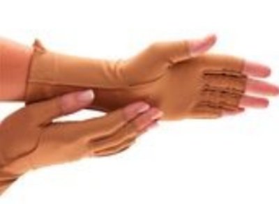 Picture of Compression Gloves Isotoner® Therapeutic Open Finger Small Over-the-Wrist Right Hand Nylon / Spandex55659502