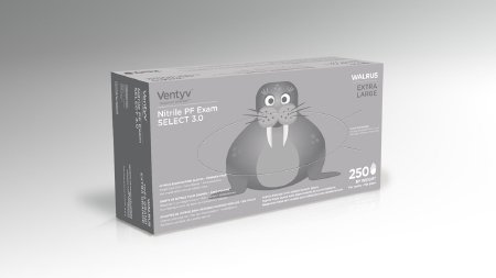 Picture of Exam Glove Ventyv™ Select 3.0 WALRUS X-Large NonSterile Nitrile Standard Cuff Length Textured Fingertips Cobalt Blue Chemo Tested10349102