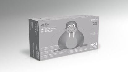 Picture of Exam Glove Ventyv™ Select 3.0 WALRUS X-Large NonSterile Nitrile Standard Cuff Length Textured Fingertips Cobalt Blue Chemo Tested10349102