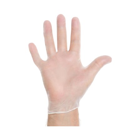 Picture of Exam Glove Halyard™ X-Small NonSterile Vinyl Standard Cuff Length Smooth Clear Not Chemo Approved55030