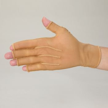 Picture of Compression Gloves Rolyan® Fitted Open Finger Large Over-the-Wrist Ambidextrous Stretch FabricA8673