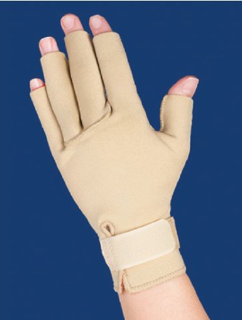 Picture of Arthritis Glove Thermoskin® Open Finger Large Over-the-Wrist Hand Specific Pair Fabric / Trioxon081599927