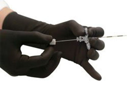 Picture of Radiation Reducing Glove Size 7.5 Sterile Latex / Lead Extended Cuff Length Textured Fingertips Black Not Chemo Approved62134-7.5