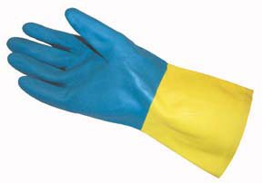 Picture of Utility Glove Fisherbrand™ Large Flock Lined Blue / Yellow 12 Inch Straight Cuff NonSterile19816834