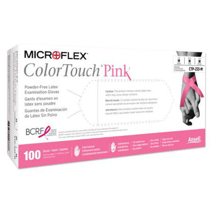 Picture of Exam Glove ColorTouch® Pink Medium NonSterile Latex Standard Cuff Length Fully Textured Pink Not Chemo ApprovedCTP-233-M