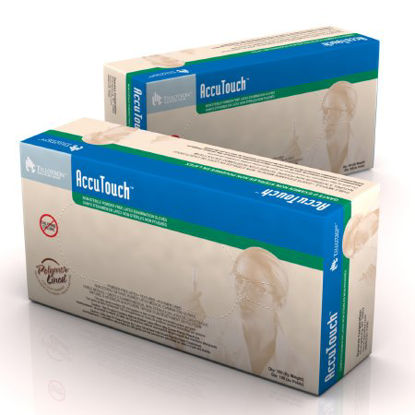 Picture of Exam Glove AccuTouch™ Small NonSterile Latex Standard Cuff Length Bisque Ivory Not Chemo Approved6622