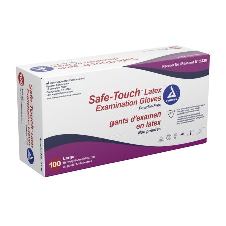 Picture of Exam Glove Safe-Touch™ Large NonSterile Latex Standard Cuff Length Fully Textured Ivory Not Chemo Approved2338